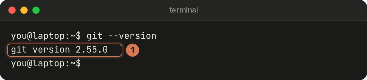 git --version prints git version 2.55.0